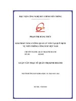 GIẢI PHÁP TĂNG CƯỜNG QUẢN LÝ VỐN VÀ DỊCH VỤ CÔNG ÍCH TẠI VIỆT NAM