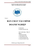 Tiểu luận Tài chính doanh nghiệp BẢN CHẤT TÀI CHÍNH DOANH NGHIỆP
