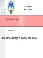 mua bán 24, bài học về đạo đức kinh doanh