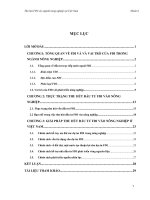 Tiểu luận đầu tư quốc tế thu hút FDI vào ngành nông nghiệp tại việt nam từ năm 2007 đến nay thực trạng và giải pháp
