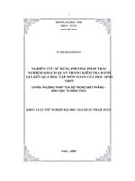 nghiên cứu sử dụng phương pháp trắc nghiệm khách quan trong kiểm tra đánh giá kết quả học tập môn toán của học sinh thpt