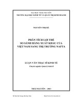 Phân tích lợi thế so sánh hàng xuất khẩu của Việt Nam sang thị trường NAFTA
