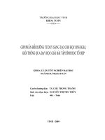 góp phần bồi dưỡng tư duy sáng tạo cho học sinh khá, giỏi thông qua dạy học giải bài tập hình học tổ hợp