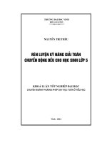 rèn luyện kỹ năng giải toán chuyển động đều cho học sinh lớp 5