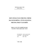 một số bài toán phương trình đạo hàm riêng cấp 2 giải bằng phương pháp tách biến