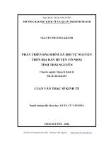 Phát triển bảo hiểm xã hội tự nguyện trên địa bàn huyện Võ Nhai tỉnh Thái Nguyên