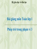 bài giảng toán 1 chương 2 bài 2 phép trừ trong phạm vi 3