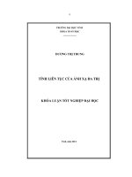 tính liên tục của ánh xạ đa trị