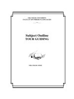 Subject Outline  TOUR GUIDING