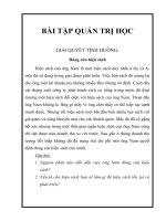 bài tập quản trị học giải quyết tình huống