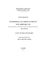 về tính hội tụ của chuỗi các phần tử ngẫu nhiên độc lập