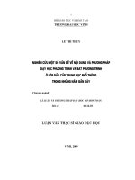 nghiên cứu một số vấn đề về nội dung và phương pháp dạy học phương trình và bất phương trình ở lớp đầu cấp trung học phổ thông trong những năm gần đây