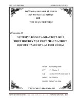 Tiểu luận triết SỰ TƯƠNG ĐỒNG VÀ KHÁC BIỆT GIỮA TRIẾT HỌC DUY VẬT CHẤT PHÁC VÀ TRIẾT HỌC DUY TÂM Ở HY LẠP THỜI CỔ ĐẠI