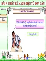 bài giảng công nghệ 12 bài 9 thiết kế mạch điện tử đơn giản