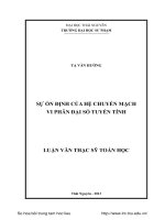 Sự ổn định của hệ chuyển mạch vi phân đại số tuyến tính