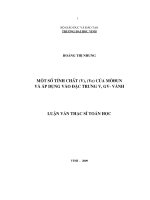 một số tính chất ( v), (ve) của môđun và áp dụng vào đặc trưng v, gv - vành