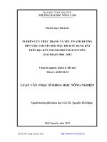Nghiên cứu thực trạng và yếu tố ảnh hưởng đến việc chuyển đổi mục đích sử dụng đất trên địa bàn thành phố Thái Nguyên giai đoạn 2008 đến 2012