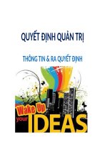 slide bài giảng quản trị học quyết định quản trị