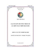 luật số lớn cho tổng trọng số các biến ngẫu nhiên hoán đổi