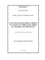 luật số lớn dạng hội tụ mosco của mảng các biến ngẫu nhiên đa trị, độc lập theo hàng