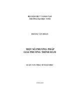 một số phương pháp giải phương trình hàm