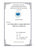 Tiểu Luận Triết  SỰ TƯƠNG ĐỒNG VÀ KHÁC BIỆT GIỮA  NHO GIA VÀ PHÁP GIA