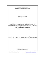 Nghiên cứu khả năng sinh trưởng và phát triển của một số giống ngô lai mới tại Thái Nguyên