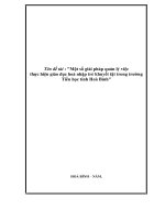 Một số giải pháp quản lý việc thực hiện GD hòa nhập trẻ KT