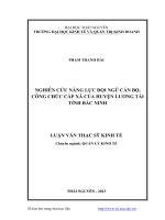 Nghiên cứu năng lực đội ngũ cán bộ, công chức cấp xã của huyện Lương Tài tỉnh Bắc Ninh