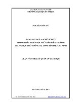 Áp dụng chuẩn nghề nghiệp trong phát triển đội ngũ giáo viên trường Trung học Phổ Thông Hạ Long tỉnh Quảng Ninh