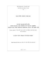 luật mạnh số lớn cho mảng các phân tử ngẫu nhiên nhận giá trị trong không gian tổ hợp lồi
