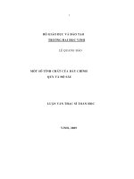 một số tính chất của dãy chính quy và độ sâu