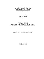 về một dạng phương trình pell suy rộng