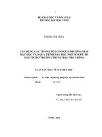 vận dụng các thành tố cơ sở của phương pháp dạy học vào quá trình dạy học một số chủ đề giải tích ở trường trung học phổ thông