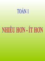 bài giảng toán 1 chương 1 bài 2 nhiều hơn, ít hơn