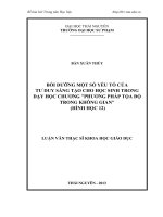 Bồi dưỡng một số yếu tố của tư duy sáng tạo cho hoc sinh trong dạy học chương phương pháp tọa độ trong không gian (hình học 12)