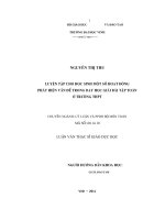 luyện tập cho học sinh một số hoạt động phát hiện vấn đề trong dạy học giải bài tập toán ở trường trung học phổ thông