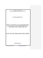 Đánh giá ảnh hưởng của quá trình đô thị hóa đến sử dụng đất nông nghiệp trên địa bàn thị xã Sông Công giai đoạn 2008 đến 2012
