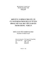 khởi tố vụ án hình sự theo yêu cầu của người bị hại trong bộ luật tố tụng hình sự việt nam. thực tiễn tại huyện thanh chương - nghệ an