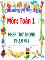 bài giảng toán 1 chương 2 bài 4 phép trừ trong phạm vi 4
