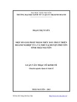 Một số giải pháp nhằm thúc đẩy phát triển doanh nghiệp vừa và nhỏ tại huyện Phổ Yên tỉnh Thái Nguyên