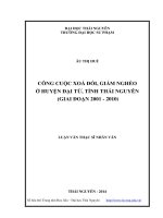 Công cuộc xóa đói, giảm nghèo ở huyện Đại Từ, tỉnh Thái Nguyên (giai đoạn 2001 đến 2010)