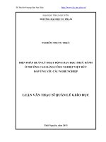Biện pháp quản lý hoạt động dạy học thực hành ở trường Cao đẳng Công nghiệp Việt đức đáp ứng yêu cầu nghề nghiệp