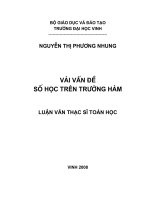 vài vấn đề số học trên trường hàm