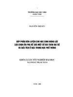 góp phần rèn luyện cho học sinh năng lực lựa chọn ẩn phụ để giải một số bài toán đại số và giải tích ở bậc trung học phổ thông