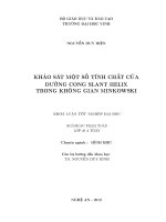 khảo sát một số tính chất của đường cong slant helix trong không gian minkowski  khóa luận tốt nghiệp đại học