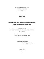 góp phần phát triển tư duy hàm cho học sinh trung học phổ thông trong dạy học đại số và giải tích