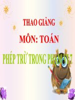 bài giảng toán 1 chương 2 bài 10 phép trừ trong phạm vi 7