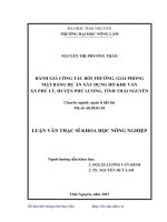 Đánh giá công tác bồi thường, giải phóng mặt bằng dự án xây dựng hồ khe ván xã Phủ Lý, huyện Phú Lương, tỉnh Thái Nguyên