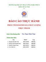 báo cáo thực hành phân tích đánh giá chất lượng thực phẩm
